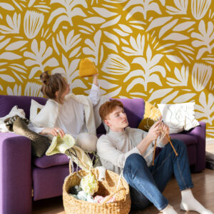 SYLVIA - papier peint matisse coloré salon jeune couple