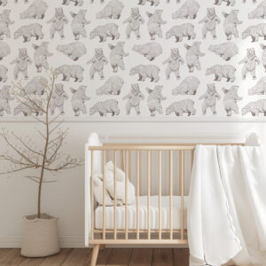 TEDDY - papier peint ourson enfant chambre bébé