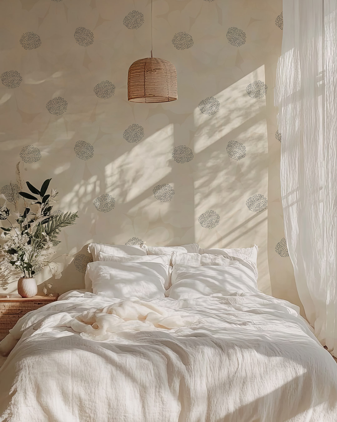 THALIA - papier peint grosse fleur moderne chambre parentale