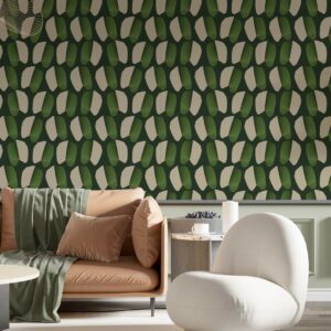 THÉODORE - papier peint feuillage tropical salon