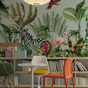 YANNIS - Papier peint panoramique jungle enfant salle de jeux