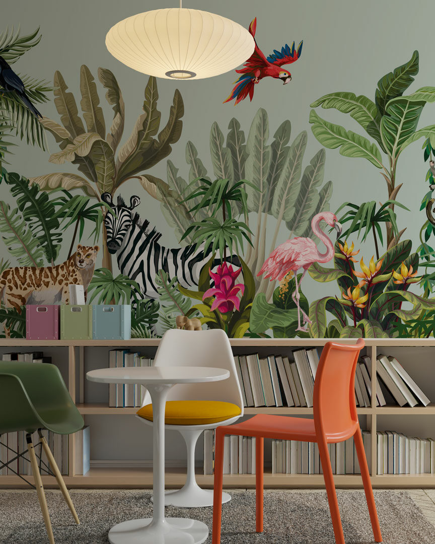 YANNIS - Papier peint panoramique jungle enfant salle de jeux