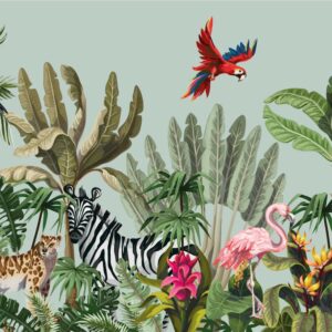YANNIS - Papier peint panoramique jungle enfant