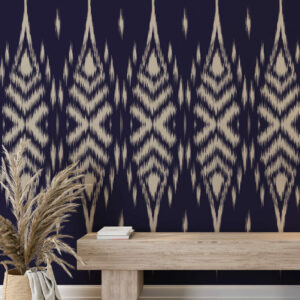 FULGENCE - Papier peint panoramique ikat hall d'entrée