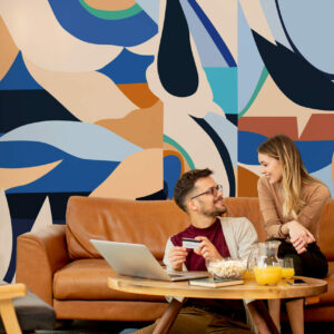 GONZAGUE - Papier peint abstrait cote d'azur