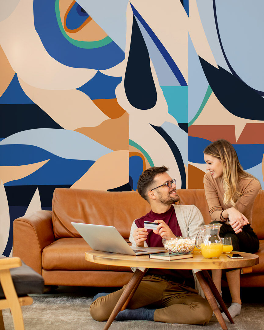 GONZAGUE - Papier peint abstrait cote d'azur