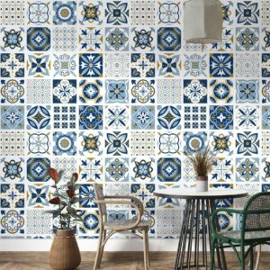 HORACE - Papier peint carreaux de ciment salle à manger