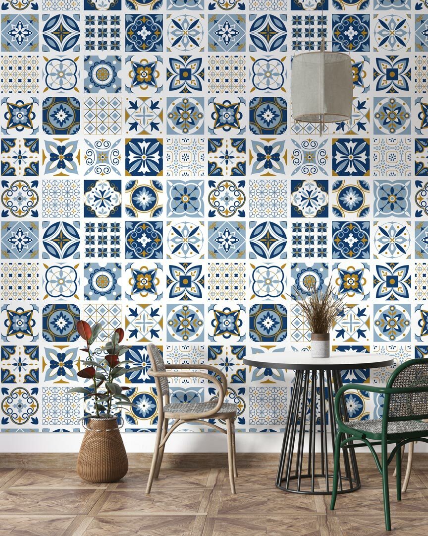 HORACE - Papier peint carreaux de ciment salle à manger