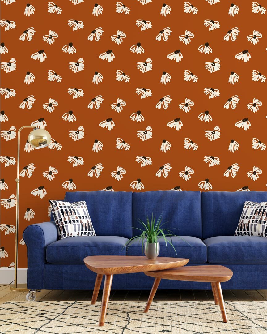 MAÏEUL - Papier peint fleuri camomille salon