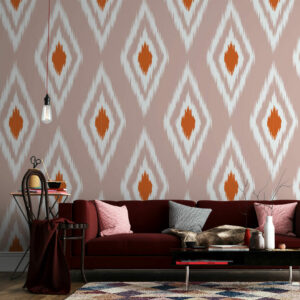 ROSALIE - Papier peint losange ikat salon