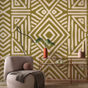 THEOPHILE - Papier peint ethnique panoramique salon