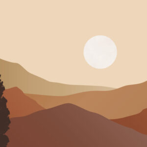 VIVIAN - Papier peint coucher de soleil montagne