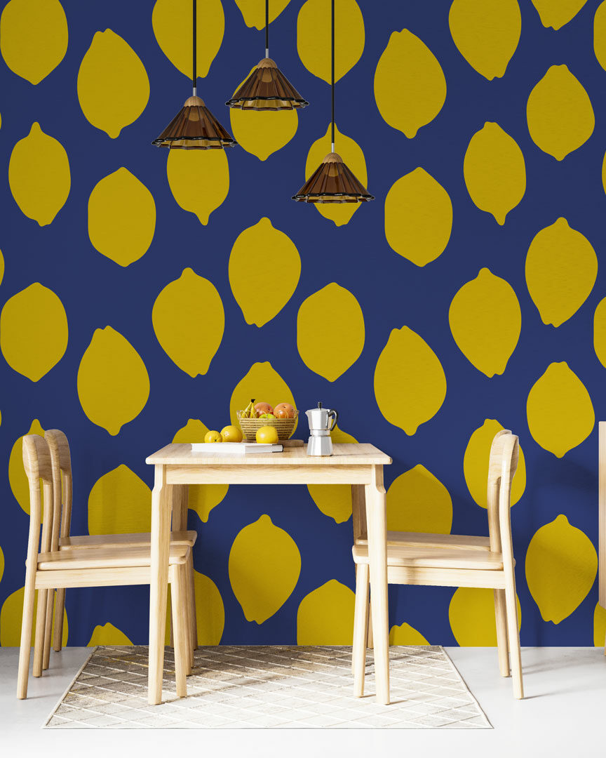 ZACHARIE - Papier peint citron salle à manger