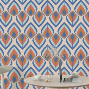 CECILY - Papier peint losange vintage bureau
