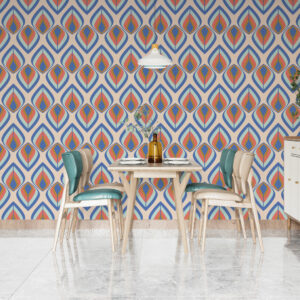 CECILY - Papier peint losange vintage salle à manger