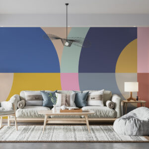 GERVAIS - Papier peint abstrait coloré salon