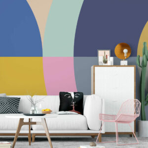 GERVAIS - Papier peint abstrait coloré salon