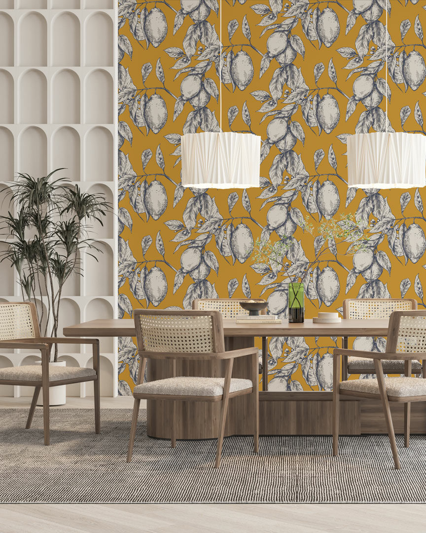 MAXIMILIEN - Papier peint citronnier salle à manger
