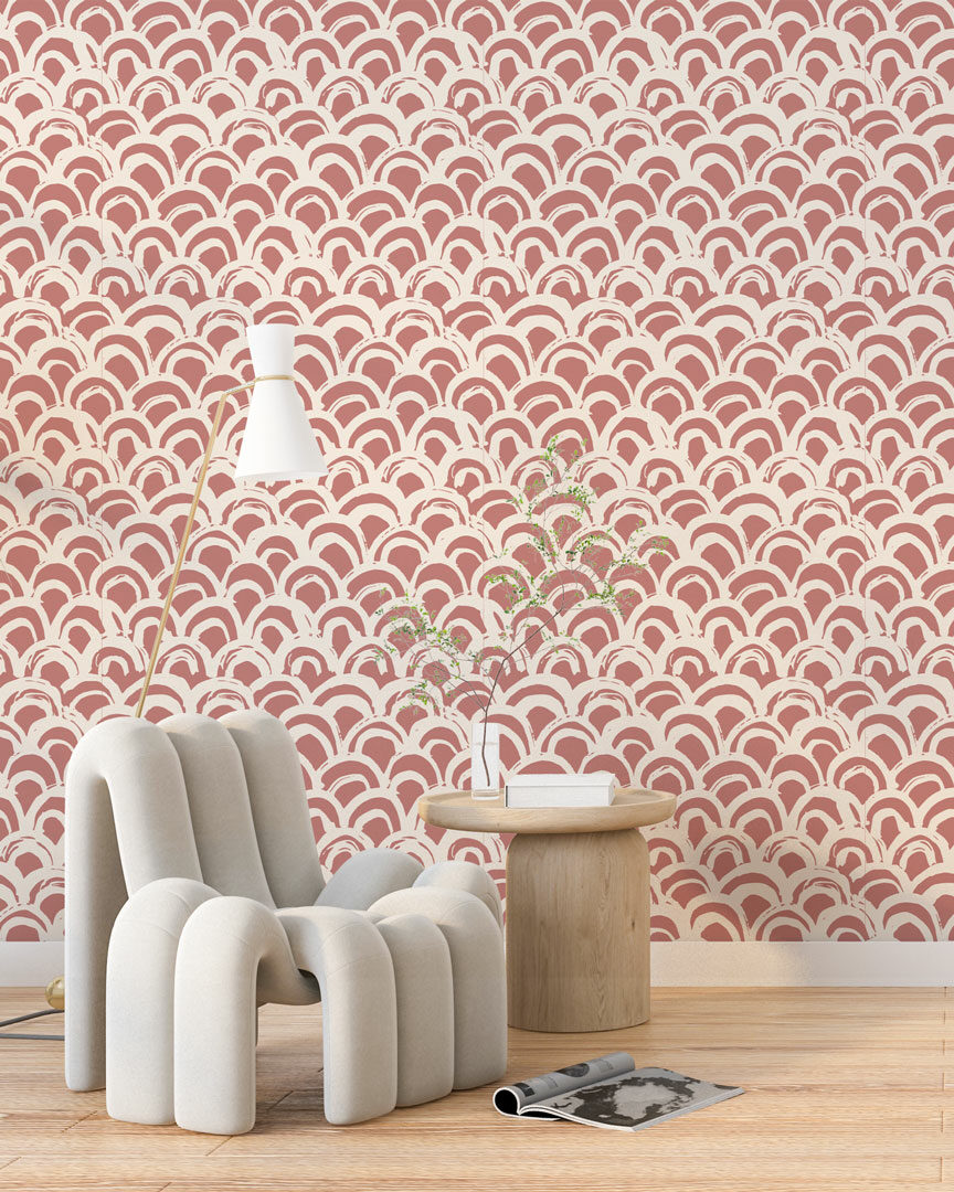 SAYURI - Papier peint motif japonais abstrait coin lecture