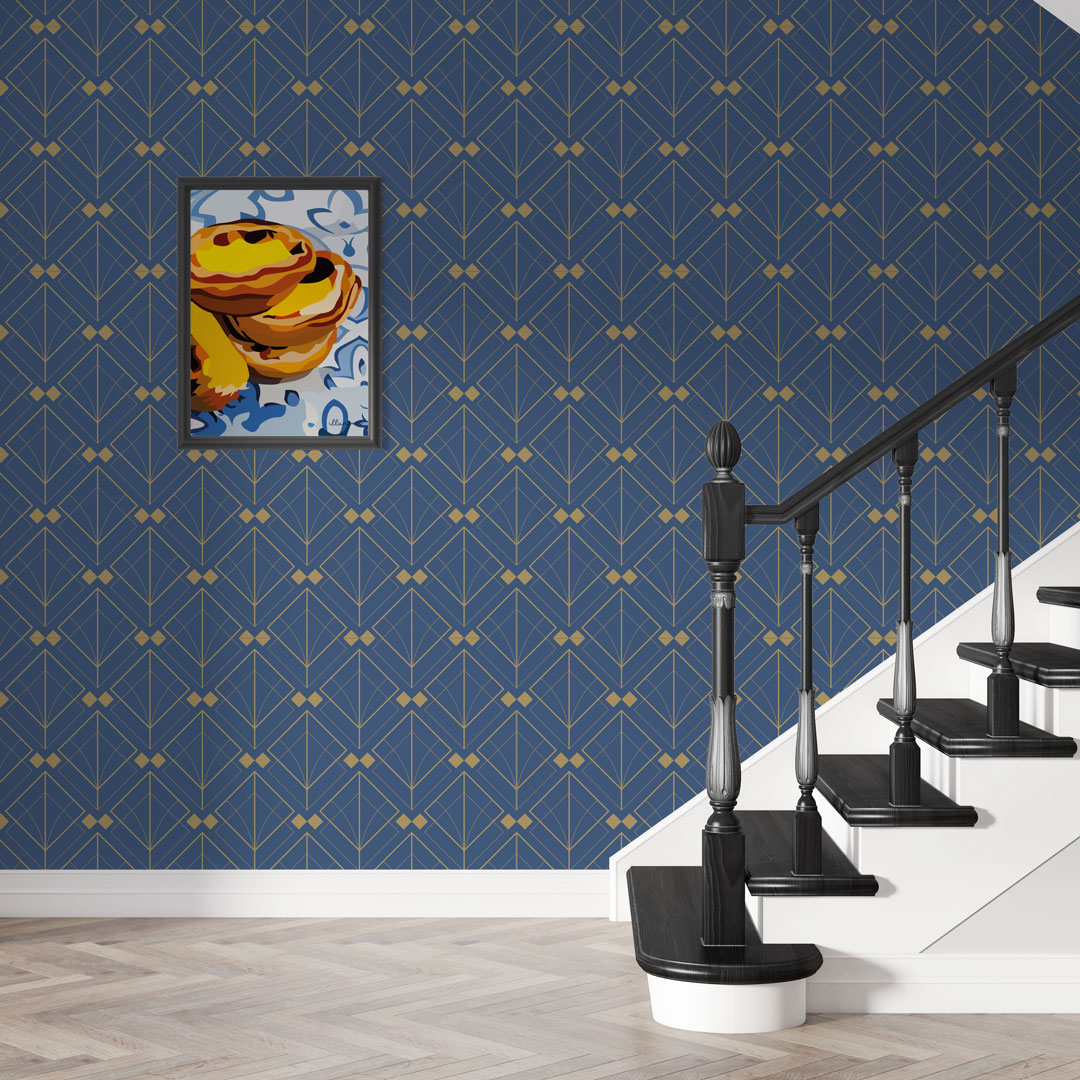 ALAÏS - Papier peint art déco carré escalier