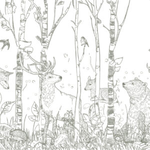 ANCELIN - Papier peint animaux de la foret enfant