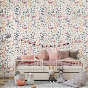 CATHY - Papier peint fleuri chambre fille enfant