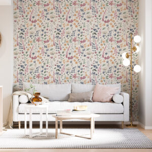 CATHY - Papier peint fleuri chambre fille ado