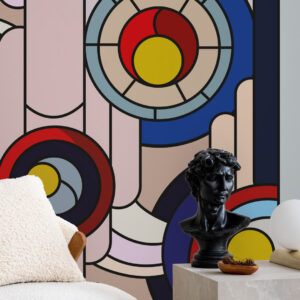 JACQUES - Papier peint vitrail art déco salon