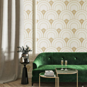 LUCIE - Papier peint art déco motif arche salon