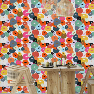 MAEVA - Papier peint fleuri multicolore salle à manger