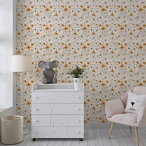 MELINA - Papier peint petite fleur chambre fille
