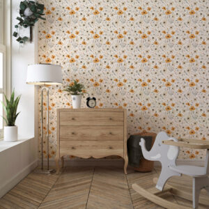 MELINA - Papier peint petite fleur chambre bébé