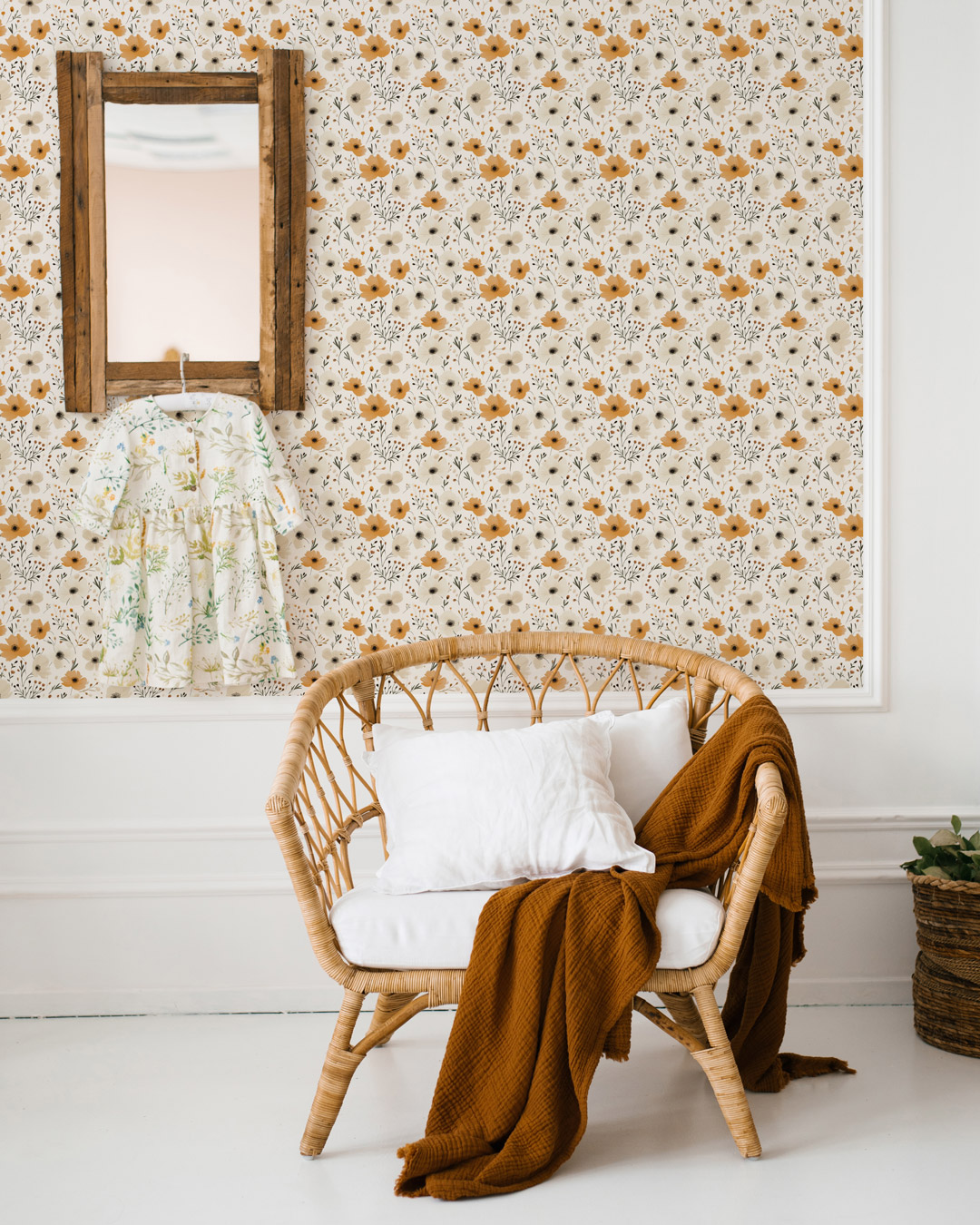 MELINA -papier peint petite fleur chambre fille