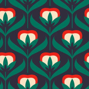 CAMILA - Papier peint vintage motif tulipe