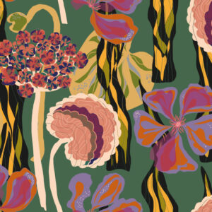 CAROLE - Tapisserie fleurie colorée