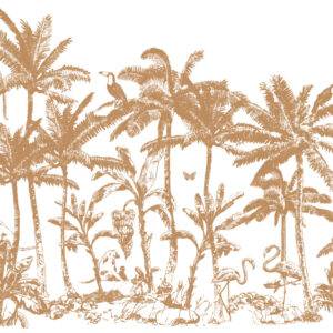 ESMEE - Papier peint palmier monochrome camel
