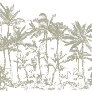 ESMEE - Papier peint palmier monochrome vert