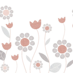 INAYA - Papier peint chambre fille fleuri panoramique