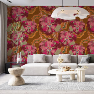 JOSIANE - Papier peint fleurs délicates salon