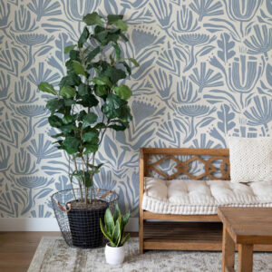 LAURE - Papier peint fleurs de bord de mer salon