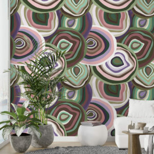 LAURENT - Papier peint cercle psychédélique salon