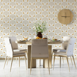 NELIA - Papier peint éventail art déco salle à manger