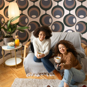 RODOLPHE - Papier peint vintage groovy salon femme