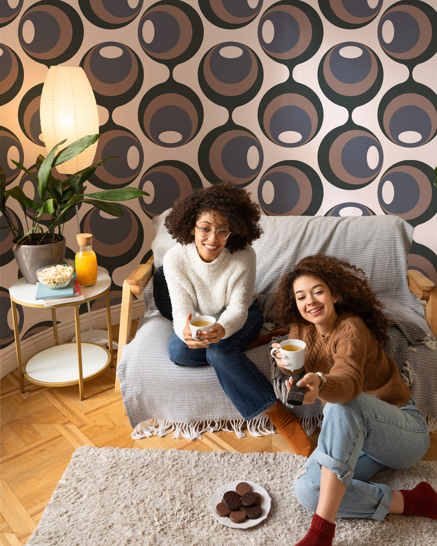 RODOLPHE - Papier peint vintage groovy salon femme