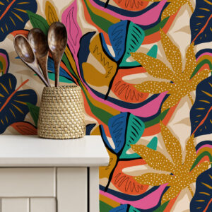 ROSIE - Papier peint fresque fleurs modernes cuisine