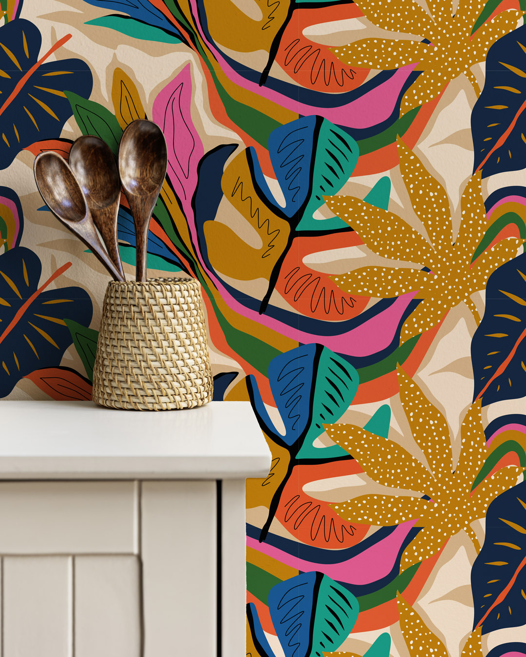 ROSIE - Papier peint fresque fleurs modernes cuisine