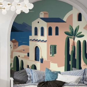 VASSILIS - Poster mural ile grecque chambre enfant