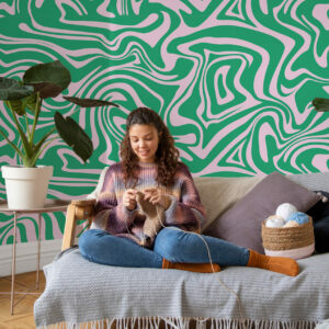 ZIGGY - Papier peint vague psychédélique salon