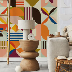KATIA - Papier peint géométrique bauhaus salon