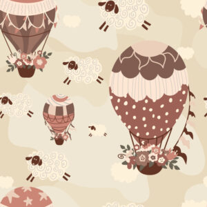 LIVIA - Papier peint fille montgolfière